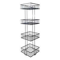 Manhattan 4-Tier Square Storage Stand, Matte Black