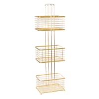 Manhattan 3-Tier Square Storage Stand, Glazed Gold