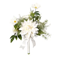 Willow Crossley White Mixed Floral & Greenery Bouquet, 14"