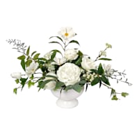 Willow Crossley White Mixed Floral in Ceramic Pot, 14"