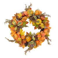 Pumpkin, Gourd & Pinecone Autumn Wreath, 24"
