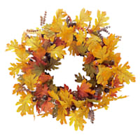 Orange Pinecone & Maple Leaves Wreath, 24"