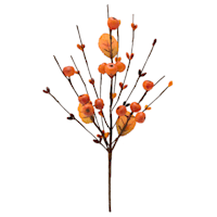 Orange Pip Berries Floral Pick, 11"