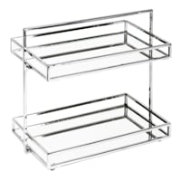 Johnathan 2-Tier Mirrored Vanity Tray, Chrome