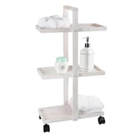 Borneo Utility Trolley, White Wood