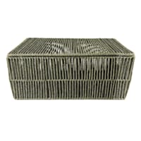 Green Lidded Paper Storage Basket, Medium
