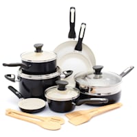 GreenPan 16-Piece Rio Cookware Set, Black