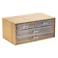 4-Drawer Bamboo Cosmetic Organizer