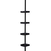 4-Tier Tension Shower Caddy, Matte Black