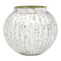 Silver Mercury Glass Tealight Candle Holder, 5"