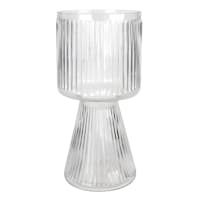 Willow Crossley Clear Ribbed Bulb Vase, 12"