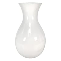 Providence White Ceramic Vase, 10"
