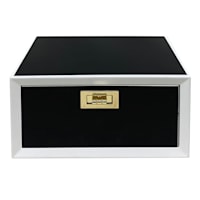 Black & White Wood Decorative Box, 6x3