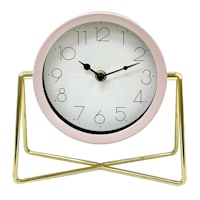 Pink Metal Round Clock, 8x7