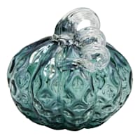 Willow Crossley Teal Glass Pumpkin, 6"