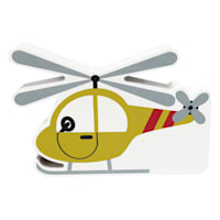 Tiny Dreamer Wood Helicopter Sign, 5.5x4