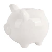 Tiny Dreamers White Ceramic Piggy Bank, 6x5