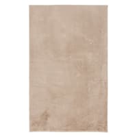Bliss Taupe Faux Rabbit Fur Washable Accent Rug, 2x4