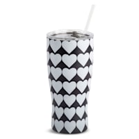 Hearts Tumbler with Straw, 30oz