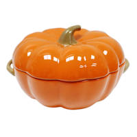 Pumpkin Shaped Ceramic Soup Tureen with Lid