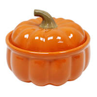 Pumpkin Shaped Ceramic Soup Bowl with Lid