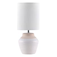 Cream & White Two-Tone Ceramic Mini Lamp, 12"