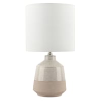 Ty Pennington Two-Toned Natural Small Table Lamp with Shade, 18.5"