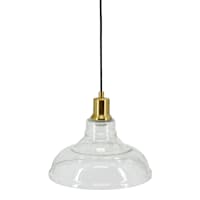 Honeybloom Clear Turned Glass Hardwire Pendant Light, 10"