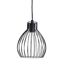 Black Metal Wire Hardwire Pendant Light, 10"