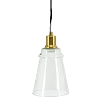 Honeybloom Brass Seeded Glass Hardwire Pendant Light, 11"