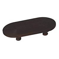 Crosby St. Brown Ribbed Wood Riser, 12x6