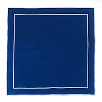 Set of 4 Embroidered Blue Scalloped Cloth Napkins