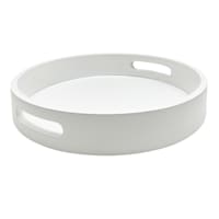 Providence White Round Tray, Medium