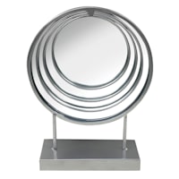 Laila Ali Silver Round Mirror on Stand, 11"