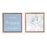 2-Piece Think Happy Thoughts Canvas Set, 8"