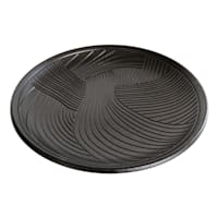 Crosby St. Black Wooden Round Decorative Tray, 12"