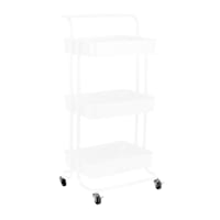 3-Tier Rolling Storage Cart, White