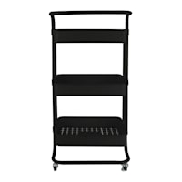 3-Tier Rolling Storage Cart, Black