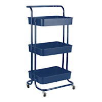 3-Tier Rolling Storage Cart, Blue