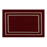 Red Double Border Washable Tufted Accent Rug, 20x30