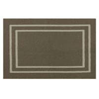 Beige Double Border Washable Tufted Accent Rug, 20x30