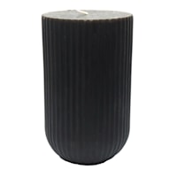 Tracey Boyd Black Unscented Ribbed Modern Candle, 3.5x6
