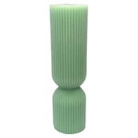 Tracey Boyd Green Unscented Ribbed Hourglass Candle, 3x10