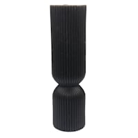 Tracey Boyd Black Unscented Ribbed Hourglass Candle, 3x10
