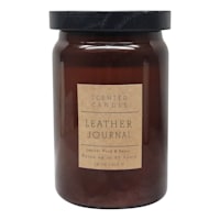 Honeybloom Leather Journal Scented Jar Candle, 18oz