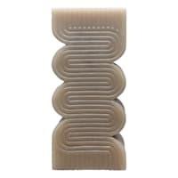 Crosby St. Brown Unscented Modern Wavy Pillar Candle, 3x8