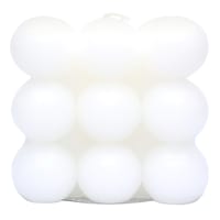 Crosby St. White Unscented Bubble Candle, 3"