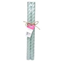 Willow Crossley 2-Pack Green Unscented Twisted Taper Candles, 14"