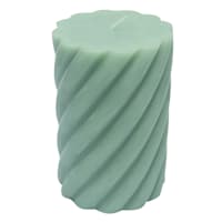 Willow Crossley Green Unscented Twisted Pillar Candle, 3x4