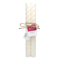 Willow Crossley 2-Pack White Twisted Taper Candles, 10"